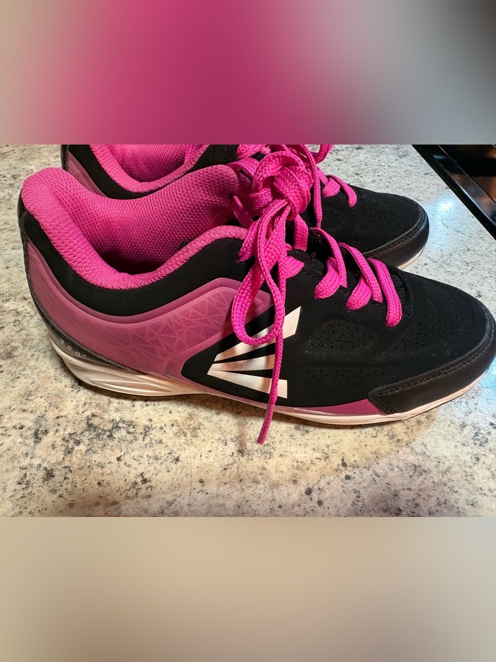 Girls Easton Softball Cleats in Hot Pink and Black